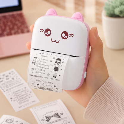 Mini Portable Bluetooth Thermal Printer – Inkless Pocket Photo & Sticker Printer