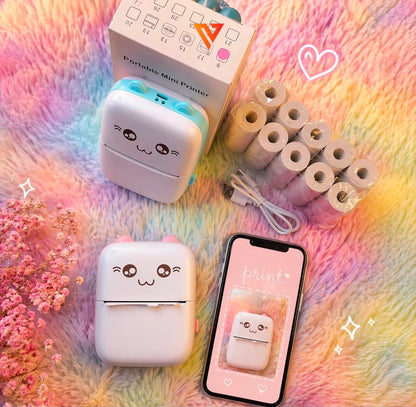 Mini Portable Bluetooth Thermal Printer – Inkless Pocket Photo & Sticker Printer