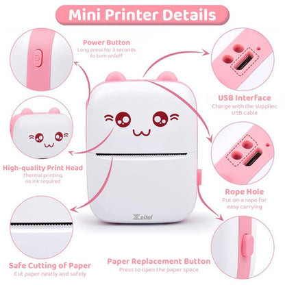 Mini Portable Bluetooth Thermal Printer – Inkless Pocket Photo & Sticker Printer